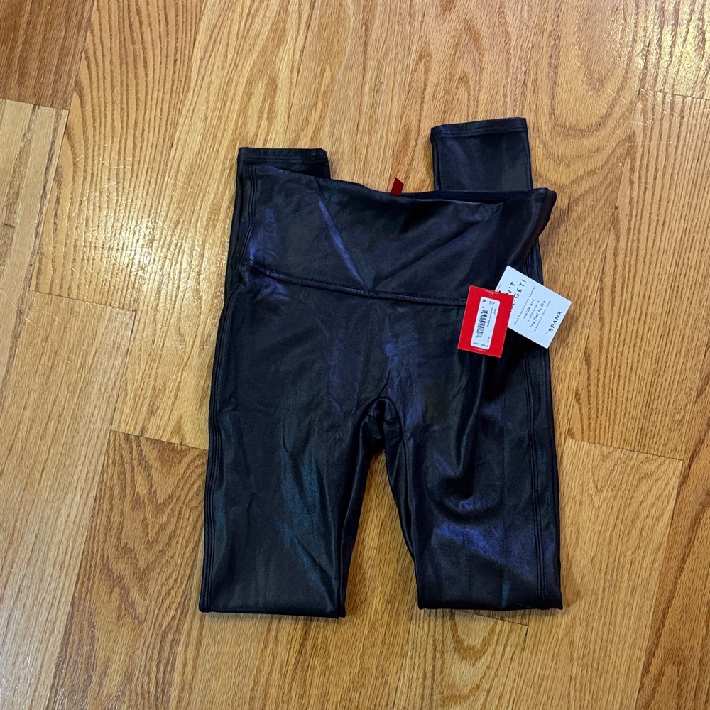 SPANX Shiny Black Womens Leggings